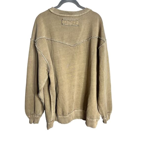 NEW Free People We The Free Wallace Pullover Crewneck Sweatshirt Safari Medium - Picture 6 of 6